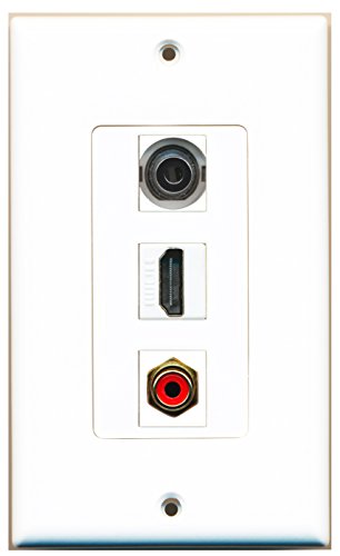 RiteAV - 1 Port HDMI 1 RCA Red 1 3.5mm Wall Plate Decorative