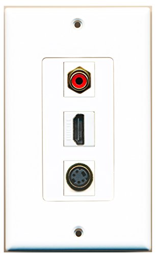 RiteAV - 1 Port HDMI and 1 Port RCA Red and 1 Port S-Video Decorative Wall Plate