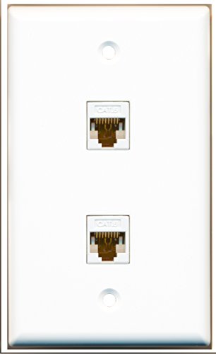 RiteAV - 2 Port Cat6 Female-Female Wall Plate White