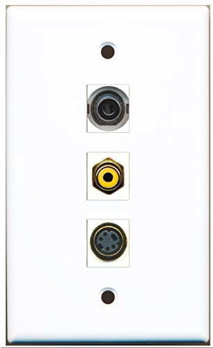 RiteAV - 1 Port RCA Yellow and 1 Port S-Video and 1 Port 3.5mm Wall Plate