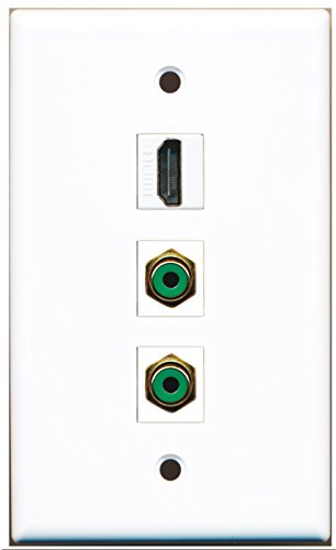 RiteAV - 1 Port HDMI 2 Port RCA Green Wall Plate