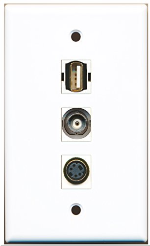 RiteAV - 1 Port USB A-A and 1 Port S-Video and 1 Port BNC Wall Plate