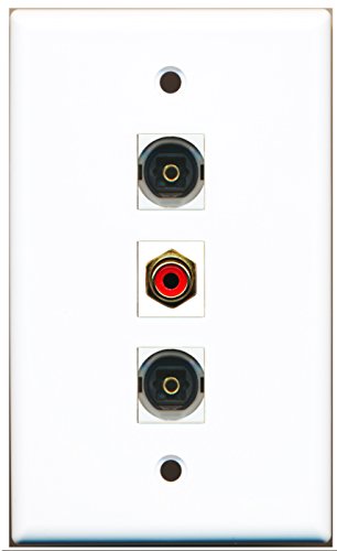 RiteAV - 1 Port RCA Red 2 Port Toslink Wall Plate