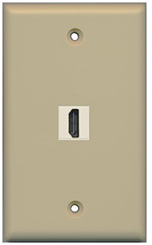 RiteAV HDMI Ivory Wall Plate 1 Gang Flat Ivory