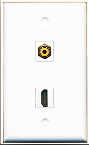 RiteAV - 1 RCA Yellow for Subwoofer/Audio and 1 HDMI Port Wall Plate