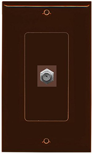 RiteAV Coax Wall Plate 1 Gang Decorative - Brown
