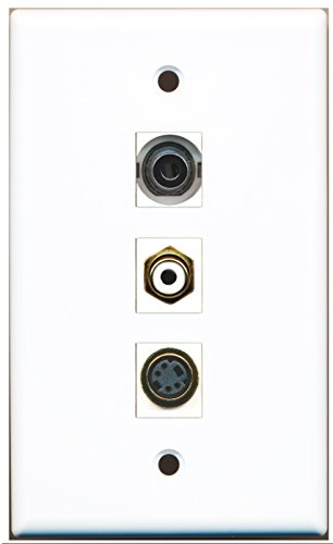 RiteAV - 1 Port RCA White and 1 Port S-Video and 1 Port 3.5mm Wall Plate