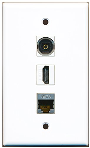 RiteAV - 1 Port HDMI and 1 Port Shielded Cat6 Ethernet and 1 Port Toslink Wall Plate