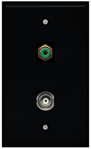 RiteAV - Black 1 Port RCA Green 1 Port BNC Wall Plate