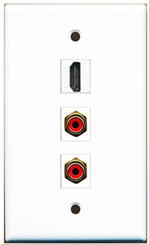 RiteAV - 1 Port HDMI 2 Port RCA Red Wall Plate