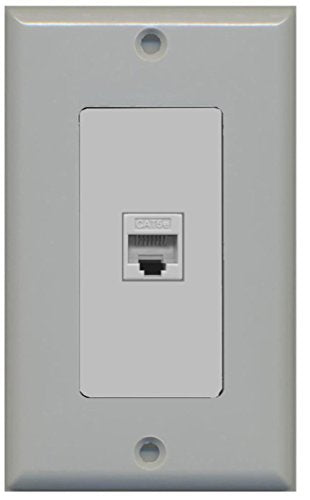 RiteAV - New Single Port Decorative Network Wall Plate - (Tooless) F/F - Gray
