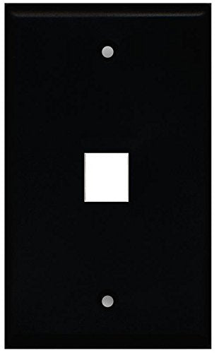 RiteAV Black 1 Port Blank Wall Plate - Flat
