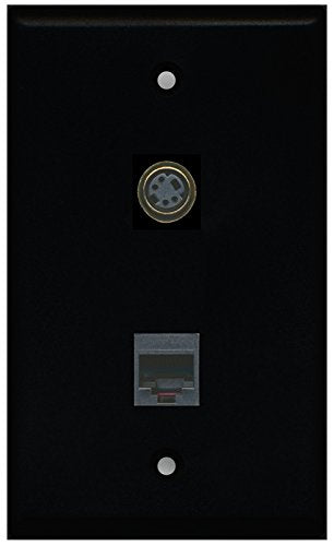 RiteAV - Black 1 Port Phone Black 1 Port S-Video Wall Plate