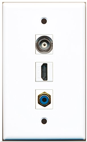 RiteAV - 1 Port HDMI 1 RCA Blue 1 BNC Wall Plate