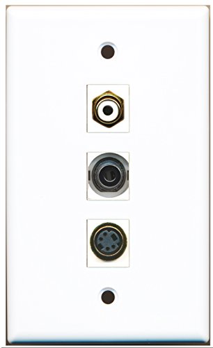 RiteAV - 1 Port RCA White and 1 Port S-Video and 1 Port 3.5mm Wall Plate