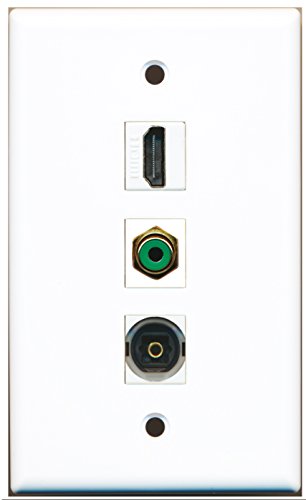 RiteAV - 1 Port HDMI and 1 Port RCA Green and 1 Port Toslink Wall Plate