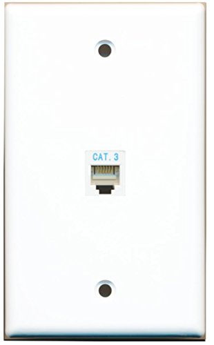 RiteAV Rj11/12 Phone Wall Plate 1 Gang Flat - White