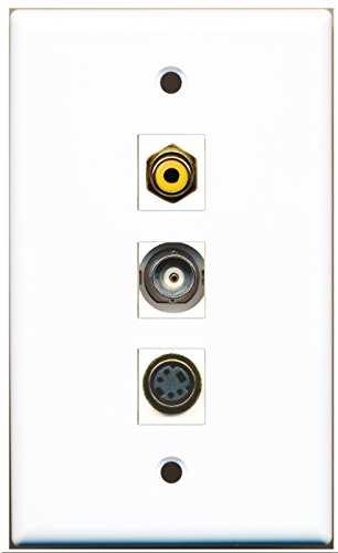 RiteAV - 1 Port RCA Yellow and 1 Port S-Video and 1 Port BNC Wall Plate