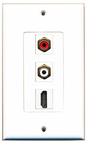 RiteAV - 1 Port HDMI and 1 Port RCA Red and 1 Port RCA White Decorative Wall Plate Decorative