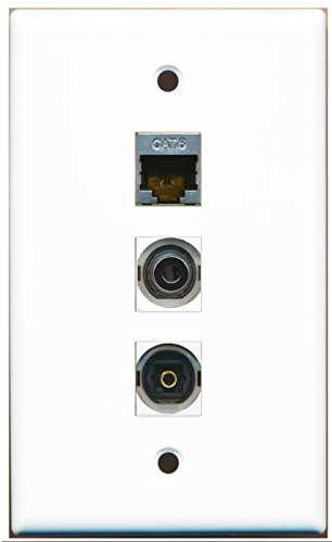 RiteAV - 1 Port Shielded Cat6 Ethernet and 1 Port Toslink and 1 Port 3.5mm Wall Plate