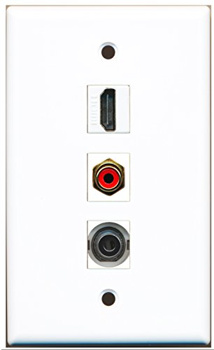 RiteAV - 1 Port HDMI and 1 Port RCA Red and 1 Port 3.5mm Wall Plate
