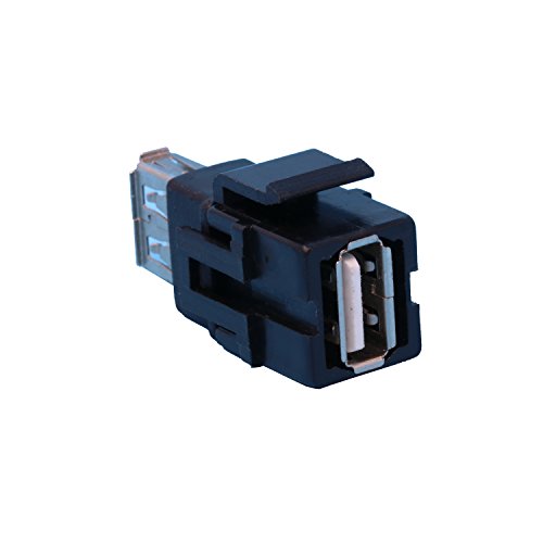 RiteAV USB 2.0 Keystone Jack Coupler A-A Female to Female - Black