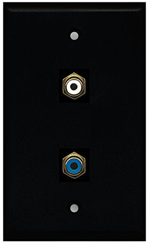 RiteAV - Black 1 Port RCA White 1 Port RCA Blue Wall Plate