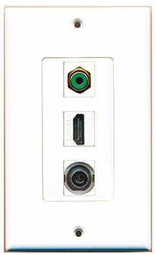 RiteAV - 1 Port HDMI and 1 Port RCA Green and 1 Port 3.5mm Decorative Wall Plate
