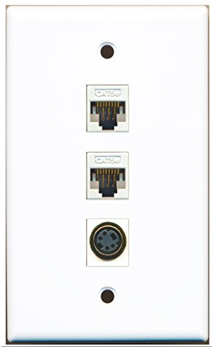 RiteAV - 1 Port S-Video 2 Port Cat5e Ethernet White Wall Plate