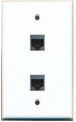 RiteAV (1 Gang Flat) 2 Port Cat5e Shielded Wall Plate White