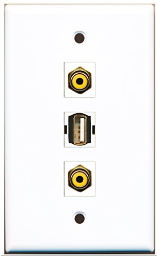 RiteAV - 2 Port RCA Yellow and 1 Port USB A-A Wall Plate