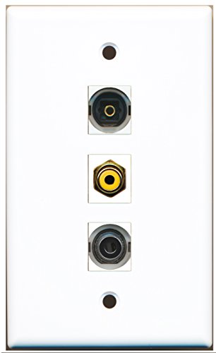 RiteAV - 1 Port RCA Yellow and 1 Port Toslink and 1 Port 3.5mm Wall Plate