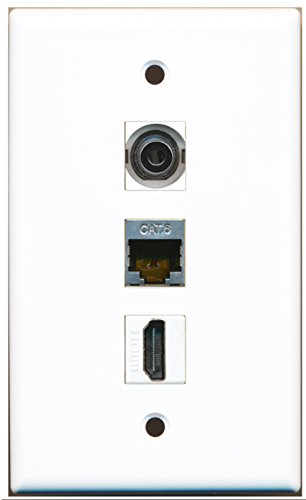 RiteAV - 1 Port HDMI and 1 Port Shielded Cat6 Ethernet and 1 Port 3.5mm Wall Plate
