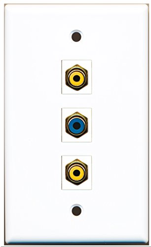 RiteAV - 2 Port RCA Yellow and 1 Port RCA Blue Wall Plate
