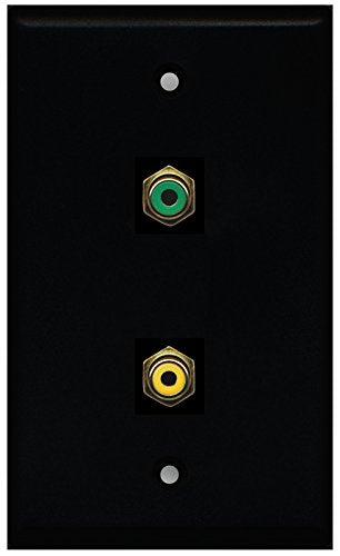 RiteAV - Black 1 Port RCA Yellow 1 Port RCA Green Wall Plate