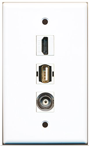 RiteAV - 1 Port HDMI and 1 Port USB A-A and 1 Port BNC Wall Plate