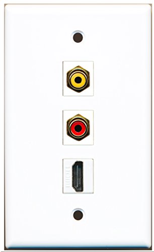 RiteAV - 1 Port HDMI and 1 Port RCA Red and 1 Port RCA Yellow Wall Plate