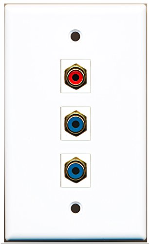 RiteAV - 1 Port RCA Red 2 Port RCA Blue Wall Plate