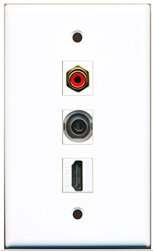 RiteAV - 1 Port HDMI and 1 Port RCA Red and 1 Port 3.5mm Wall Plate