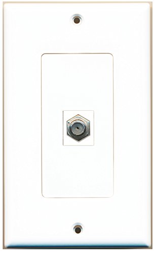 RiteAV 1 Port Coax Cable TV F Type Offset Coupler Keystone Jack Wall Plate