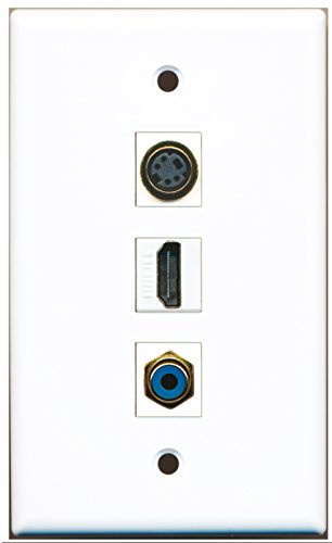 RiteAV - 1 Port HDMI 1 RCA Blue 1 S-Video Wall Plate