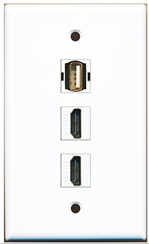RiteAV - 2 Port HDMI 1 USB A-A Wall Plate