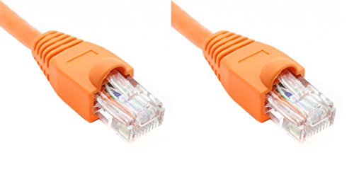 Ultra Spec Cables Pack of 2 - Orange 2FT Cat6 Ethernet Network Cable LAN Internet Patch Cord RJ45 Gigabit