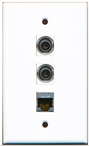 RiteAV - 1 Port Shielded Cat6 Ethernet 2 Port 3.5mm Wall Plate