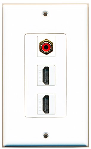 RiteAV - 2 Port HDMI 1 RCA Red Wall Plate Decorative