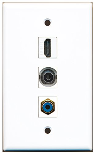 RiteAV - 1 Port HDMI and 1 Port RCA Blue and 1 Port 3.5mm Wall Plate