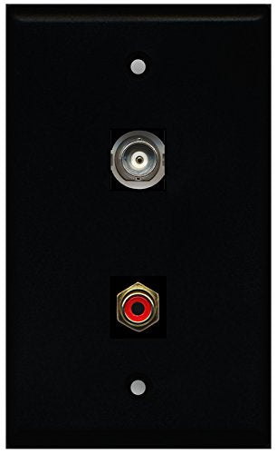 RiteAV - Black 1 Port RCA Red 1 Port BNC Wall Plate