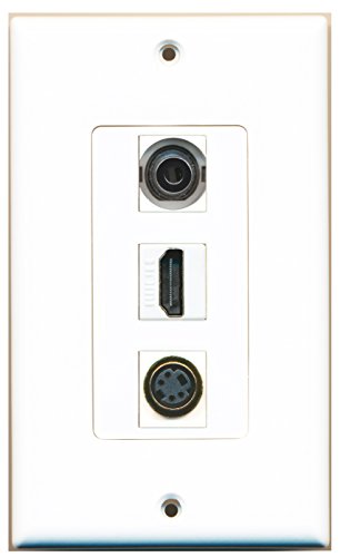 RiteAV - 1 Port HDMI and 1 Port S-Video and 1 Port 3.5mm Decorative Wall Plate