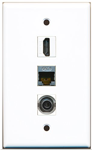 RiteAV - 1 Port HDMI and 1 Port Shielded Cat6 Ethernet and 1 Port 3.5mm Wall Plate