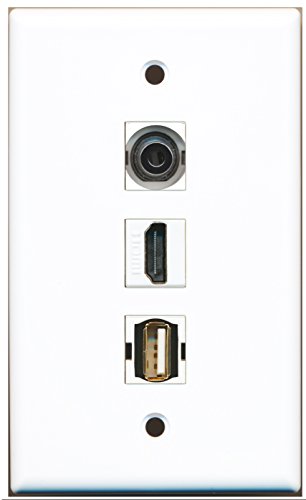 RiteAV - 1 Port HDMI 1 USB A-A 1 3.5mm Wall Plate